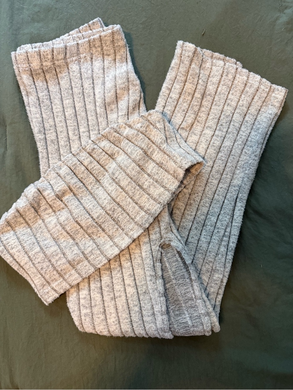 Cozy Ribbed Knit skirt and top - Light Heather Gray
